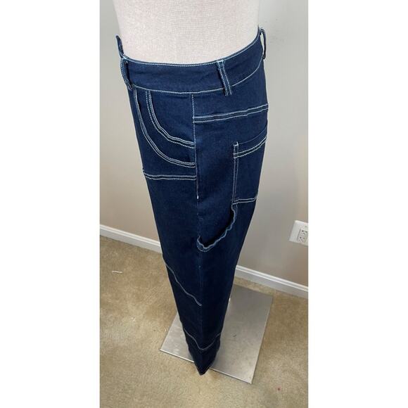 ByDyln Cyrus High Waisted Wide Leg Contrast Stitching Denim Pants Size XS - Picture 6 of 11